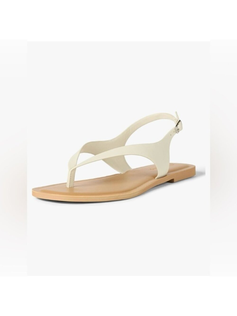 The Drop Cinda Thong Slingback Sandal Cream